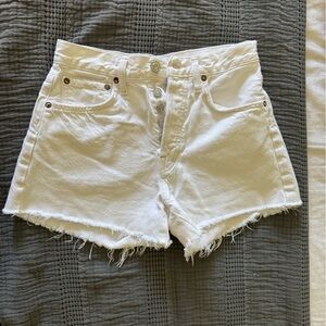 Agolde White Jean Shorts